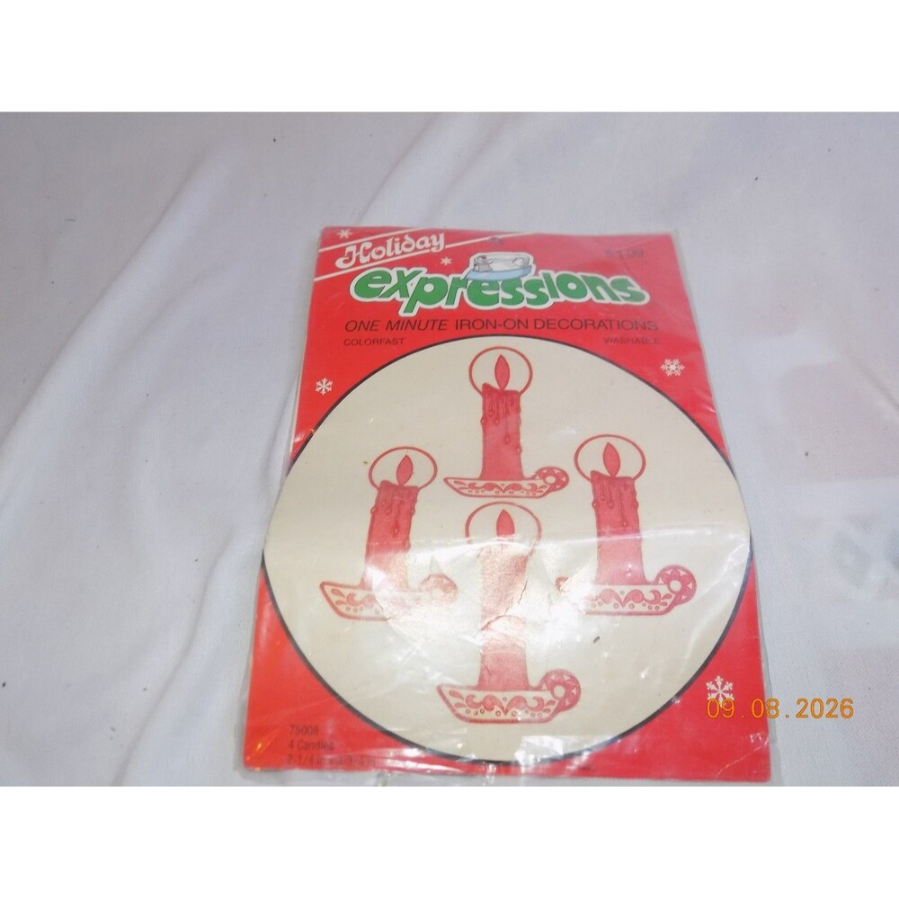 Vintage Expressions iron on Christmas decoration candle